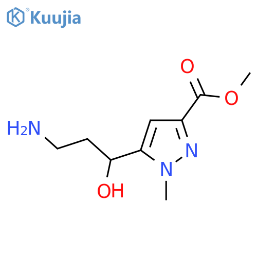 methyl 5-(3-amino-1-hydroxypropyl)-1-methyl-1H-pyrazole-3-carboxylate structure