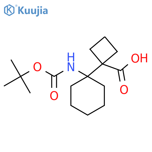 1-(1-{(tert-butoxy)carbonylamino}cyclohexyl)cyclobutane-1-carboxylic acid structure