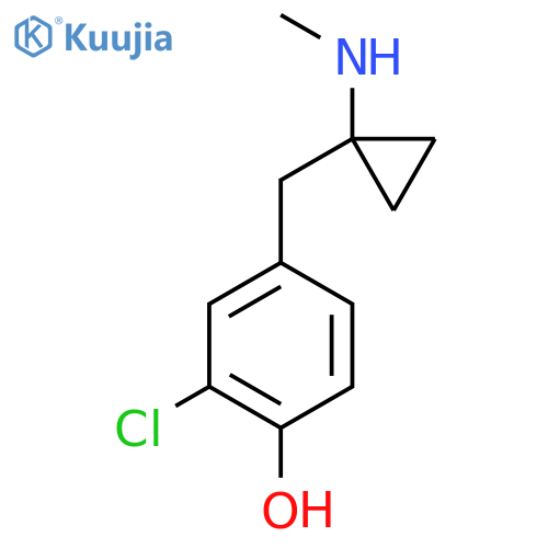2-chloro-4-{1-(methylamino)cyclopropylmethyl}phenol structure