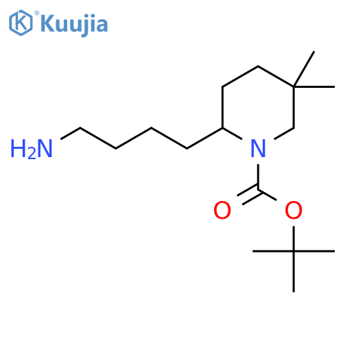 tert-butyl 2-(4-aminobutyl)-5,5-dimethylpiperidine-1-carboxylate structure