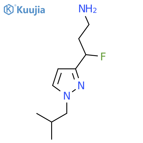 3-fluoro-3-1-(2-methylpropyl)-1H-pyrazol-3-ylpropan-1-amine structure