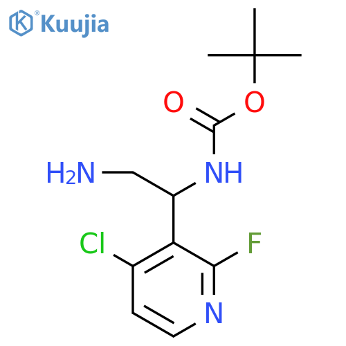 tert-butyl N-2-amino-1-(4-chloro-2-fluoropyridin-3-yl)ethylcarbamate structure