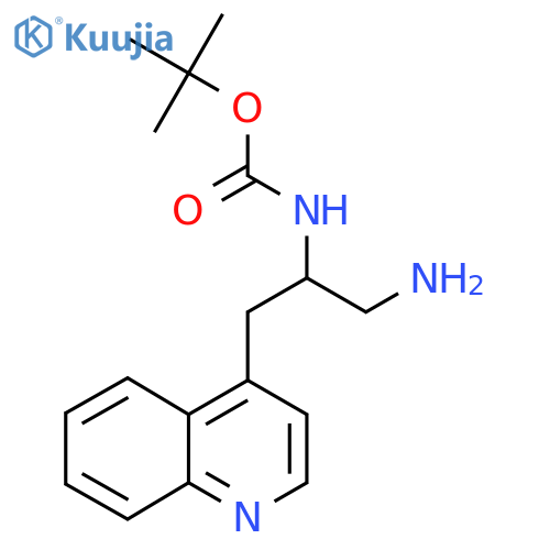 tert-butyl N-1-amino-3-(quinolin-4-yl)propan-2-ylcarbamate structure