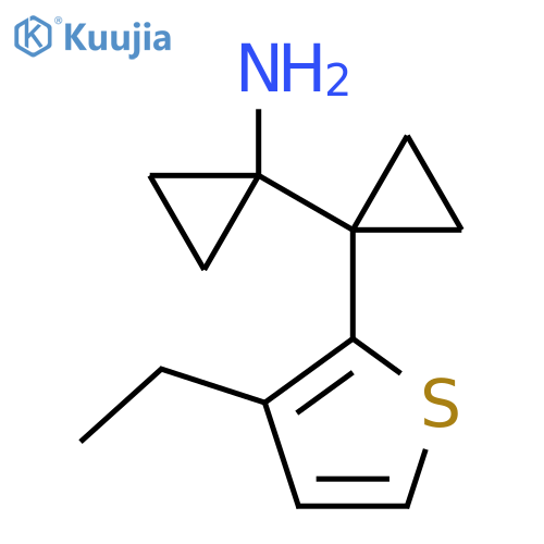 1-1-(3-ethylthiophen-2-yl)cyclopropylcyclopropan-1-amine structure