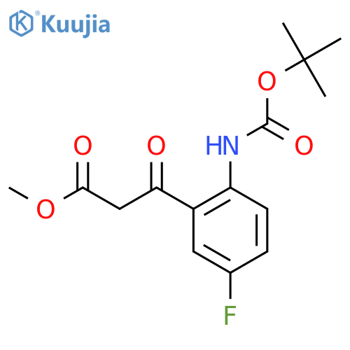 methyl 3-(2-{(tert-butoxy)carbonylamino}-5-fluorophenyl)-3-oxopropanoate structure