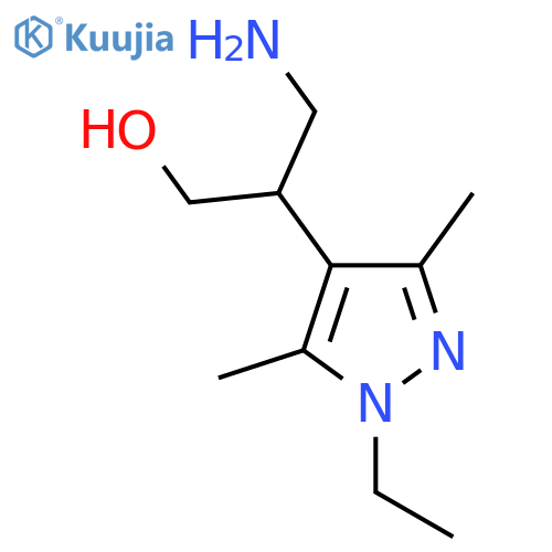 3-amino-2-(1-ethyl-3,5-dimethyl-1H-pyrazol-4-yl)propan-1-ol structure