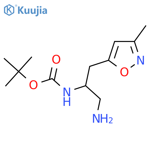 tert-butyl N-1-amino-3-(3-methyl-1,2-oxazol-5-yl)propan-2-ylcarbamate structure
