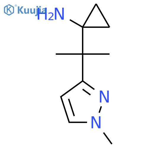 1-2-(1-methyl-1H-pyrazol-3-yl)propan-2-ylcyclopropan-1-amine structure