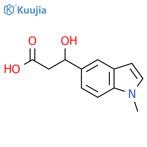 3-hydroxy-3-(1-methyl-1H-indol-5-yl)propanoic acid structure