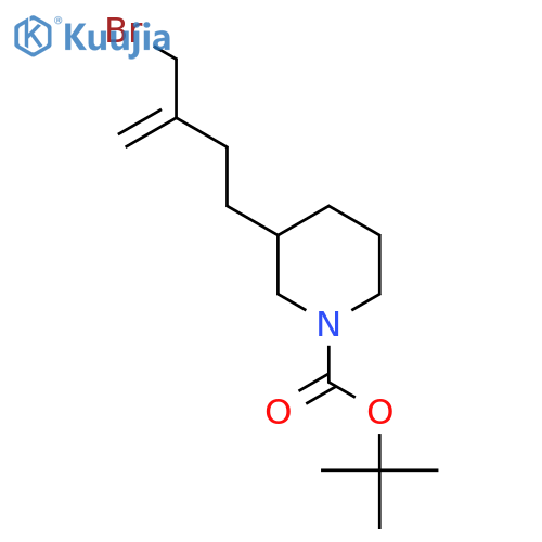 tert-butyl 3-3-(bromomethyl)but-3-en-1-ylpiperidine-1-carboxylate structure