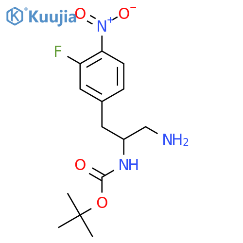 tert-butyl N-1-amino-3-(3-fluoro-4-nitrophenyl)propan-2-ylcarbamate structure