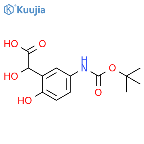 2-(5-{(tert-butoxy)carbonylamino}-2-hydroxyphenyl)-2-hydroxyacetic acid structure