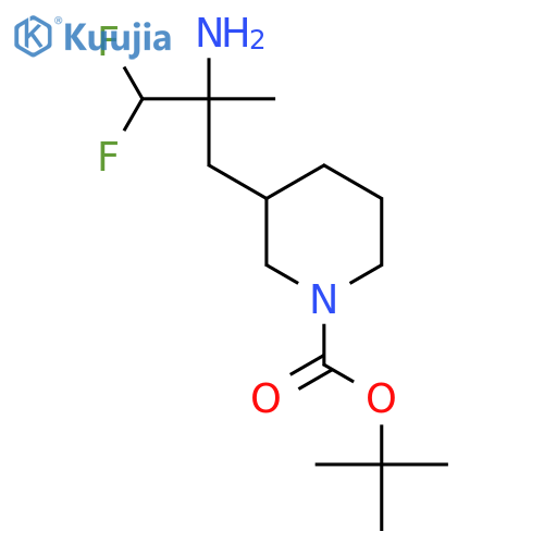 tert-butyl 3-(2-amino-3,3-difluoro-2-methylpropyl)piperidine-1-carboxylate structure