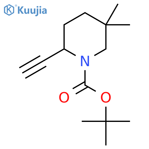 tert-butyl 2-ethynyl-5,5-dimethylpiperidine-1-carboxylate structure
