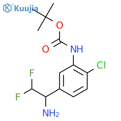 tert-butyl N-5-(1-amino-2,2-difluoroethyl)-2-chlorophenylcarbamate structure