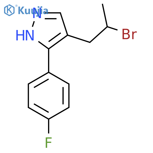 4-(2-bromopropyl)-3-(4-fluorophenyl)-1H-pyrazole structure
