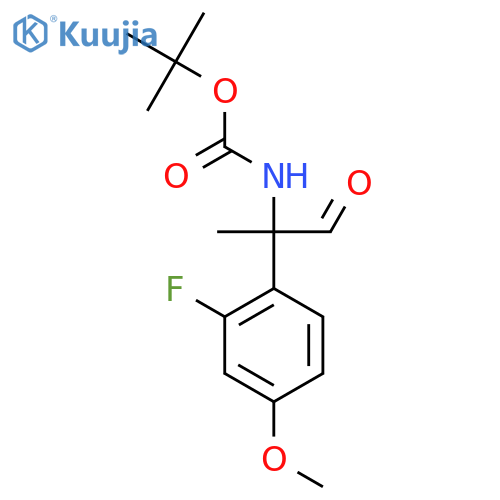 tert-butyl N-2-(2-fluoro-4-methoxyphenyl)-1-oxopropan-2-ylcarbamate structure