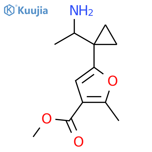 methyl 5-1-(1-aminoethyl)cyclopropyl-2-methylfuran-3-carboxylate structure