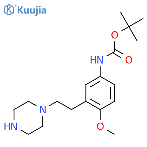 tert-butyl N-{4-methoxy-3-2-(piperazin-1-yl)ethylphenyl}carbamate structure