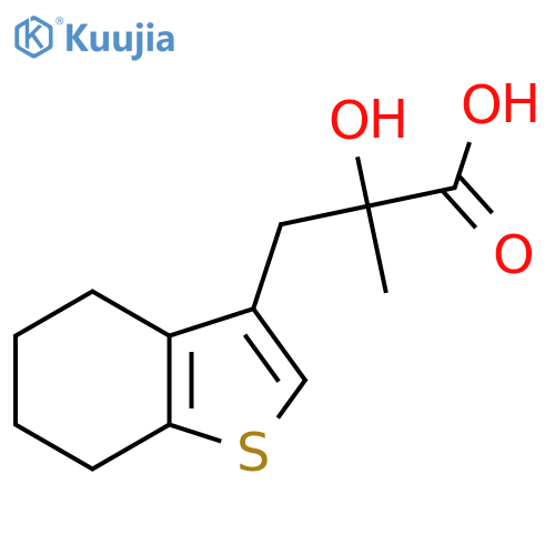 2-Hydroxy-2-methyl-3-(4,5,6,7-tetrahydro-1-benzothiophen-3-yl)propanoic acid structure