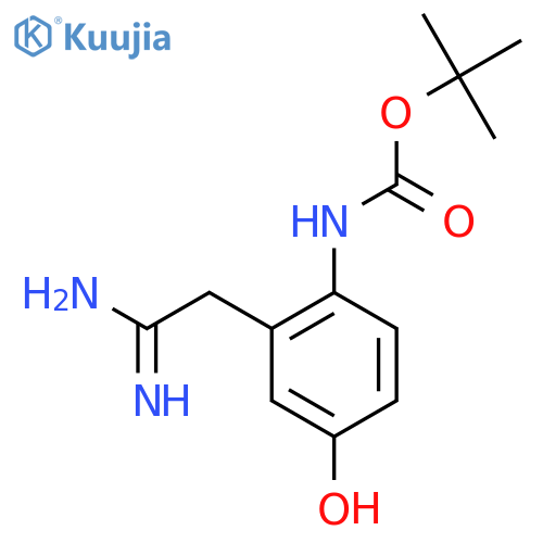 tert-butyl N-2-(carbamimidoylmethyl)-4-hydroxyphenylcarbamate structure