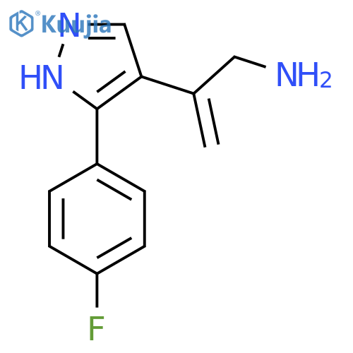 2-3-(4-fluorophenyl)-1H-pyrazol-4-ylprop-2-en-1-amine structure