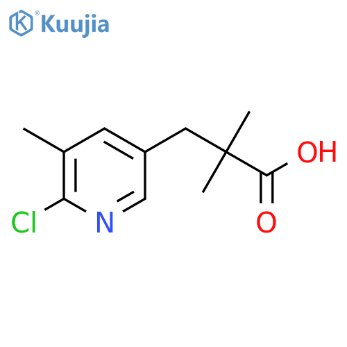 3-(6-chloro-5-methylpyridin-3-yl)-2,2-dimethylpropanoic acid structure