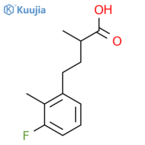 4-(3-fluoro-2-methylphenyl)-2-methylbutanoic acid structure