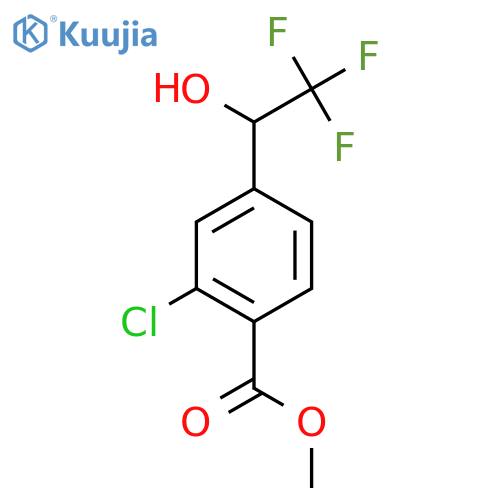 methyl 2-chloro-4-(2,2,2-trifluoro-1-hydroxyethyl)benzoate structure