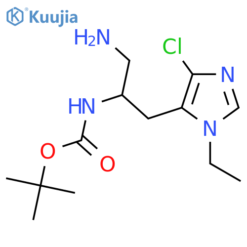 tert-butyl N-1-amino-3-(4-chloro-1-ethyl-1H-imidazol-5-yl)propan-2-ylcarbamate structure