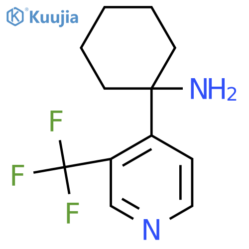 1-3-(trifluoromethyl)pyridin-4-ylcyclohexan-1-amine structure