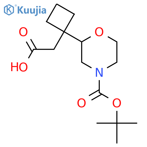 2-(1-{4-(tert-butoxy)carbonylmorpholin-2-yl}cyclobutyl)acetic acid structure