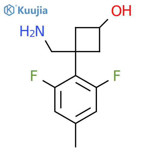 3-(aminomethyl)-3-(2,6-difluoro-4-methylphenyl)cyclobutan-1-ol structure