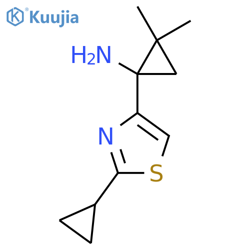 1-(2-cyclopropyl-1,3-thiazol-4-yl)-2,2-dimethylcyclopropan-1-amine structure