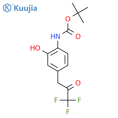 tert-butyl N-2-hydroxy-4-(3,3,3-trifluoro-2-oxopropyl)phenylcarbamate structure
