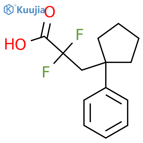 2,2-difluoro-3-(1-phenylcyclopentyl)propanoic acid structure