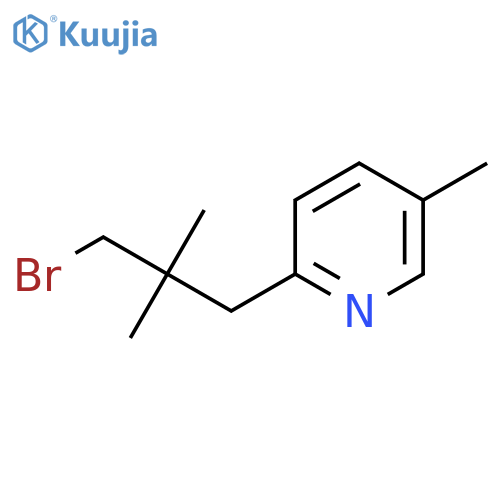 2-(3-bromo-2,2-dimethylpropyl)-5-methylpyridine structure