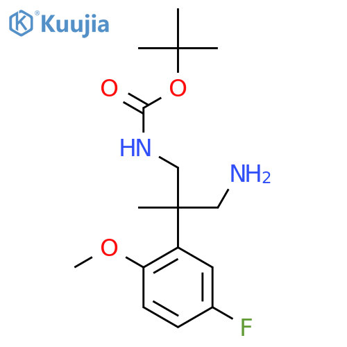 tert-butyl N-3-amino-2-(5-fluoro-2-methoxyphenyl)-2-methylpropylcarbamate structure