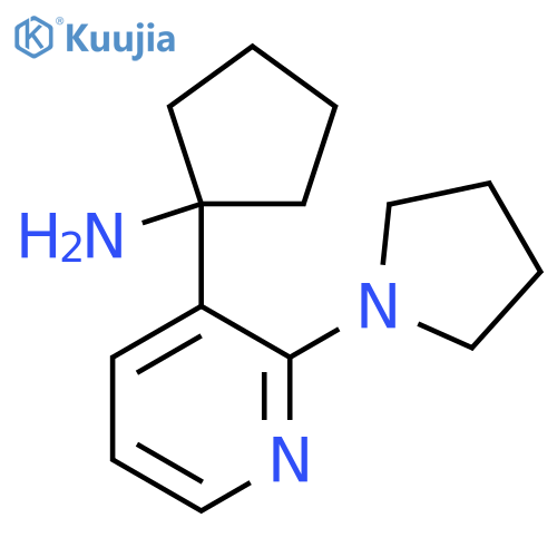 1-2-(pyrrolidin-1-yl)pyridin-3-ylcyclopentan-1-amine structure