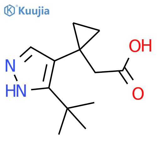 2-1-(3-tert-butyl-1H-pyrazol-4-yl)cyclopropylacetic acid structure