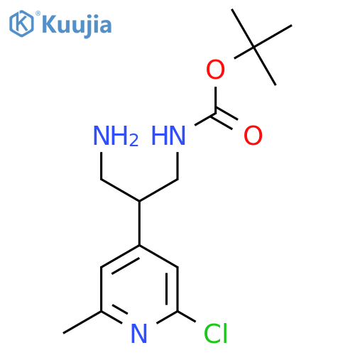 tert-butyl N-3-amino-2-(2-chloro-6-methylpyridin-4-yl)propylcarbamate structure