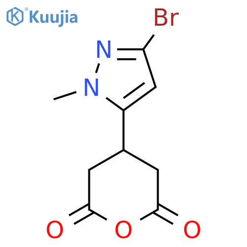 4-(3-bromo-1-methyl-1H-pyrazol-5-yl)oxane-2,6-dione structure