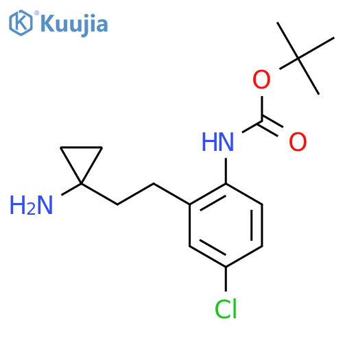 tert-butyl N-{2-2-(1-aminocyclopropyl)ethyl-4-chlorophenyl}carbamate structure