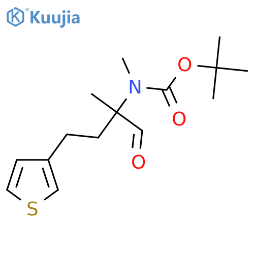 tert-butyl N-methyl-N-2-methyl-1-oxo-4-(thiophen-3-yl)butan-2-ylcarbamate structure