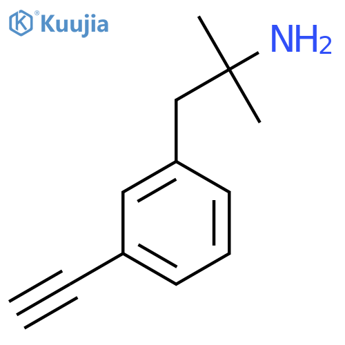 1-(3-ethynylphenyl)-2-methylpropan-2-amine structure