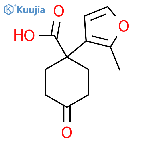 1-(2-methylfuran-3-yl)-4-oxocyclohexane-1-carboxylic acid structure
