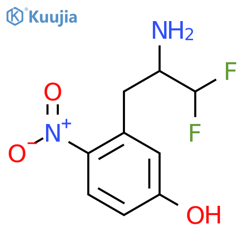 3-(2-amino-3,3-difluoropropyl)-4-nitrophenol structure