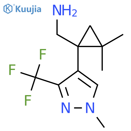 {2,2-dimethyl-1-1-methyl-3-(trifluoromethyl)-1H-pyrazol-4-ylcyclopropyl}methanamine structure