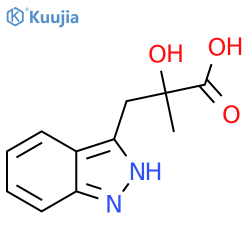 2-hydroxy-3-(1H-indazol-3-yl)-2-methylpropanoic acid structure