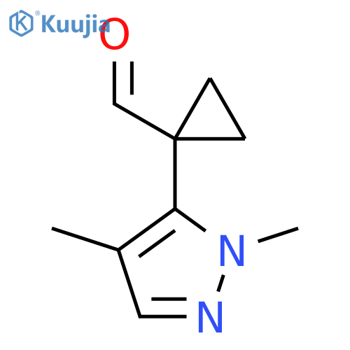 1-(1,4-dimethyl-1H-pyrazol-5-yl)cyclopropane-1-carbaldehyde structure